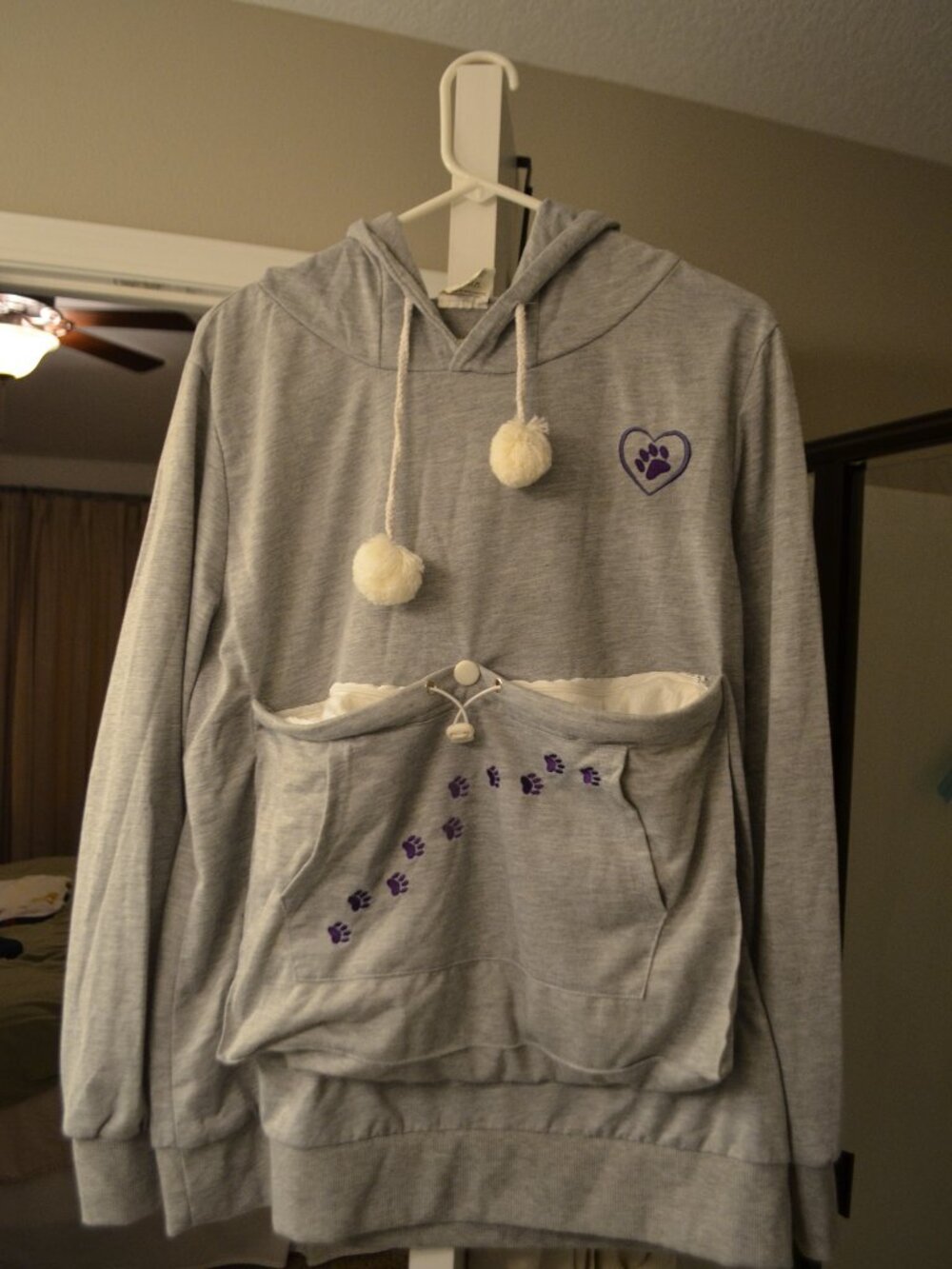 Unisex XL Cozy Pocket Dog Carrier Hoodie